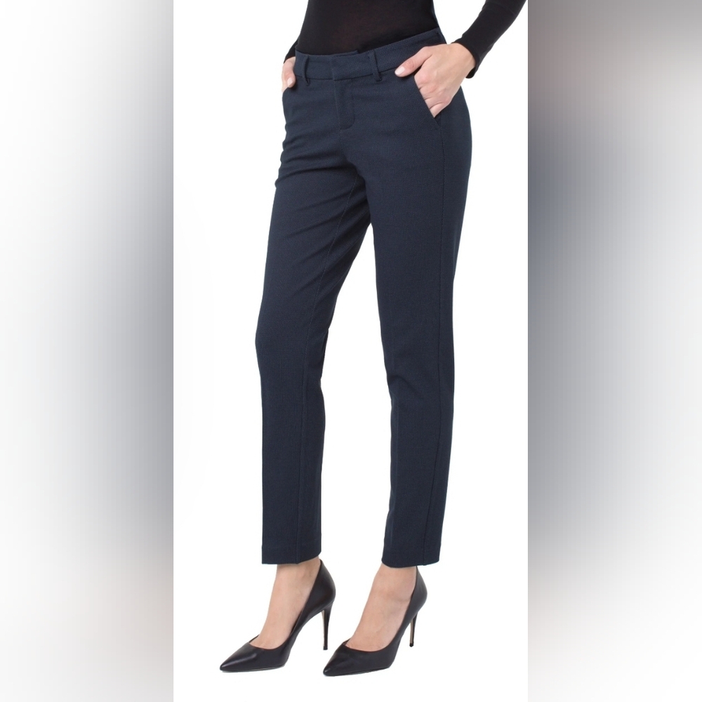 Liverpool Navy Ankle Cropped Dress Pants
